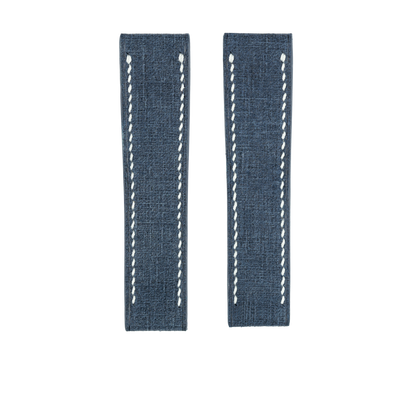 Blue Babele Fixed Length Strap - White Stitch