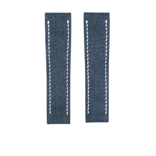 Blue Babele Fixed Length Strap - White Stitch