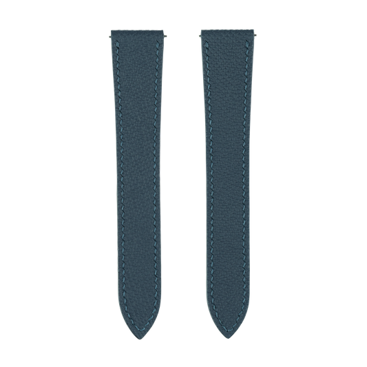 Blue Epsom Double Fold Watch Strap for Cartier Deployant Clasps
