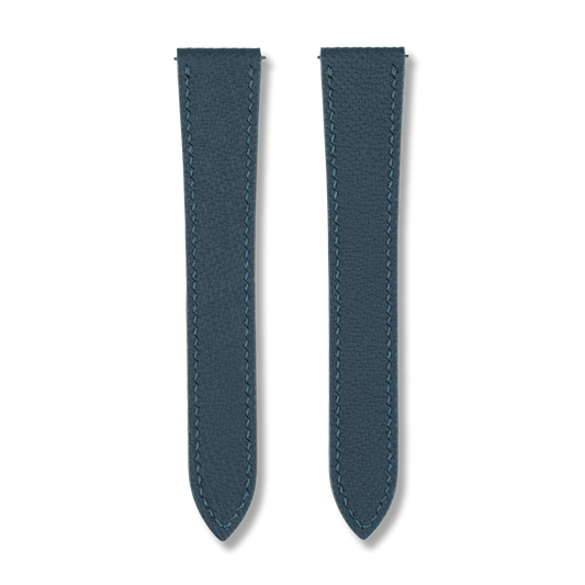Blue Epsom Double Fold Watch Strap for Cartier Deployant Clasps