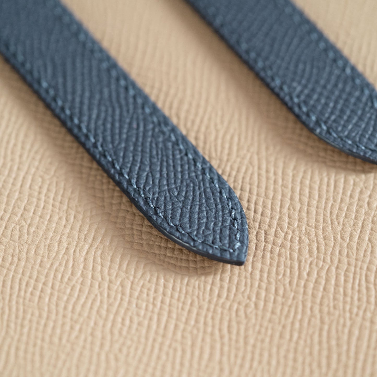 Blue Epsom Double Fold Watch Strap for Cartier Deployant Clasps