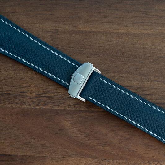 Blue Epsom Strap for Tag Heuer Deployant Clasps