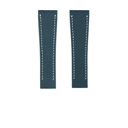 Blue Epsom Fixed Length Strap - White Stitch