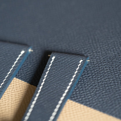 Blue Epsom Watch Strap - White Stitch