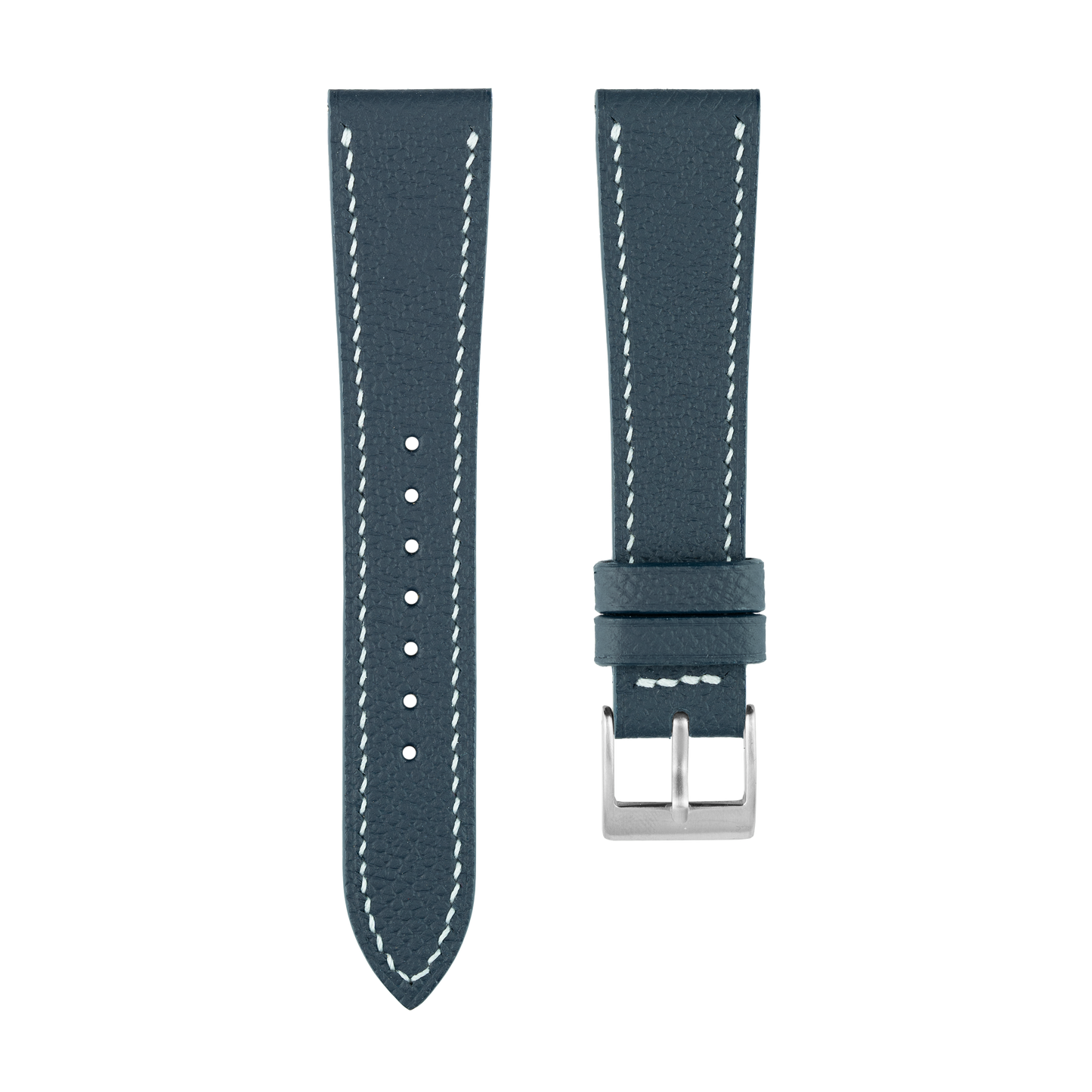 Blue Epsom Watch Strap - White Stitch