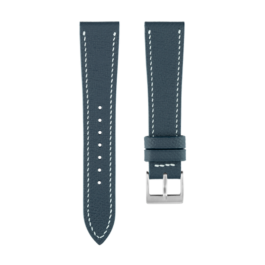 Blue Epsom Watch Strap - White Stitch