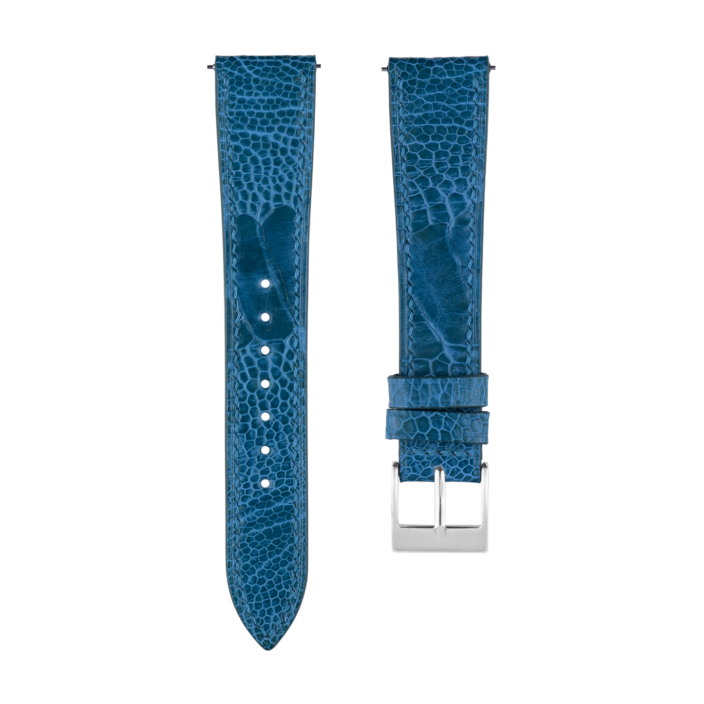 Blue Ostrich Leg Watch Strap