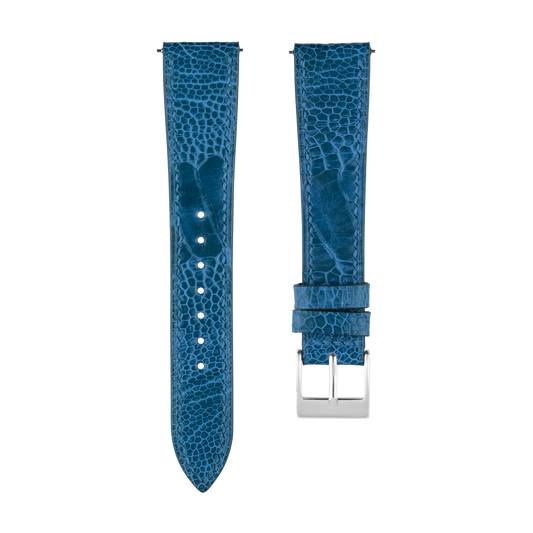 Blue Ostrich Leg Watch Strap