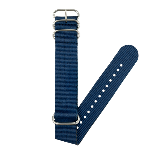 Blue Zulu Strap with Polished Hardware