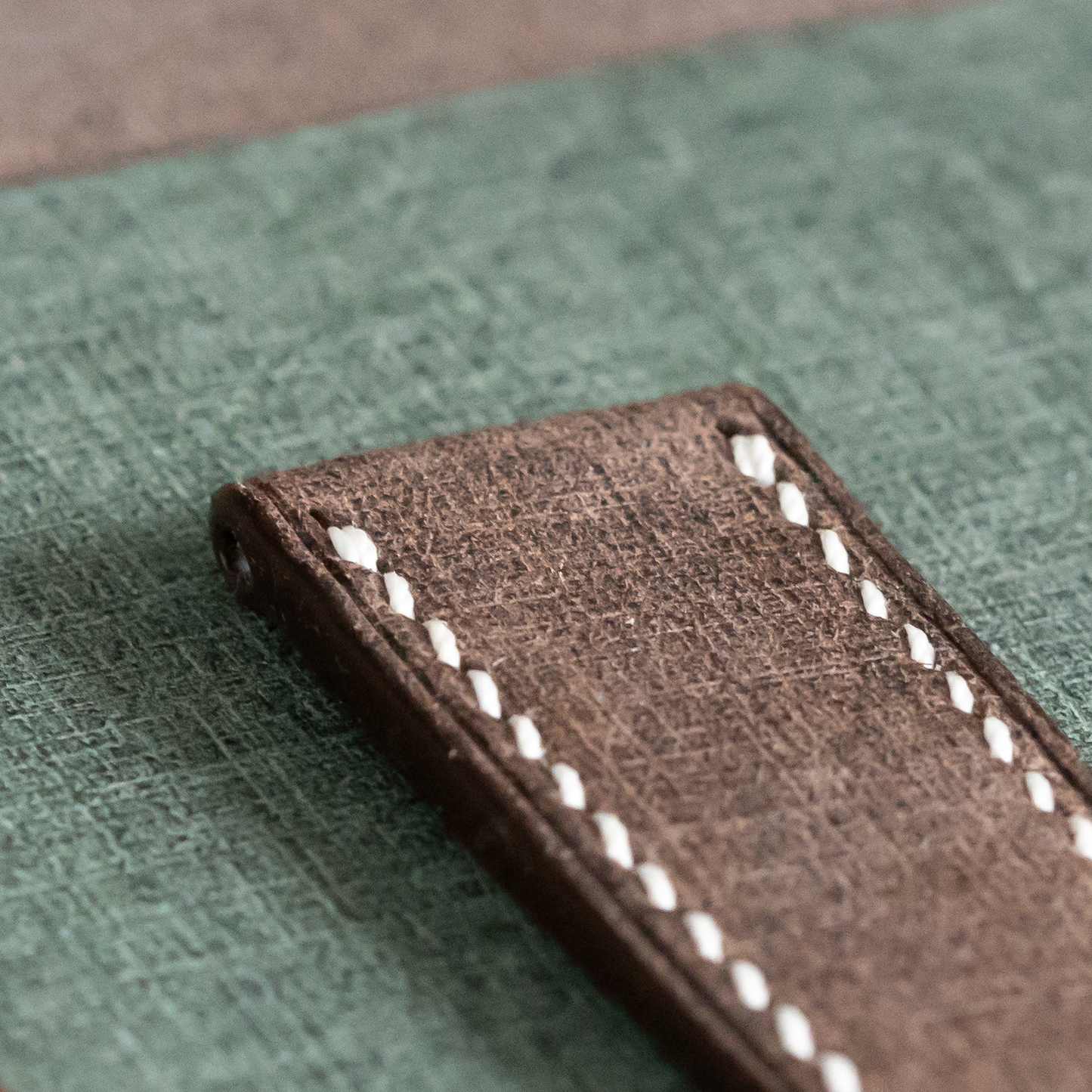 Brown Babele Watch Strap for Cartier Deployment Clasps - White Stitch