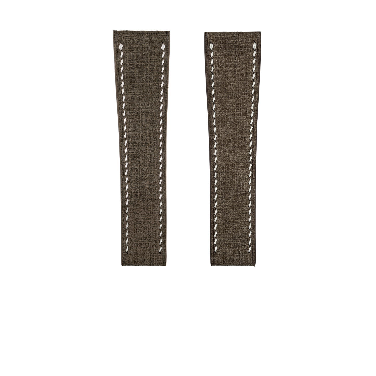 Brown Babele Fixed Length Strap - White Stitch