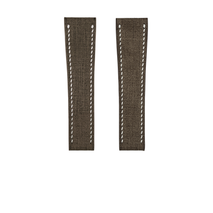Brown Babele Fixed Length Strap - White Stitch