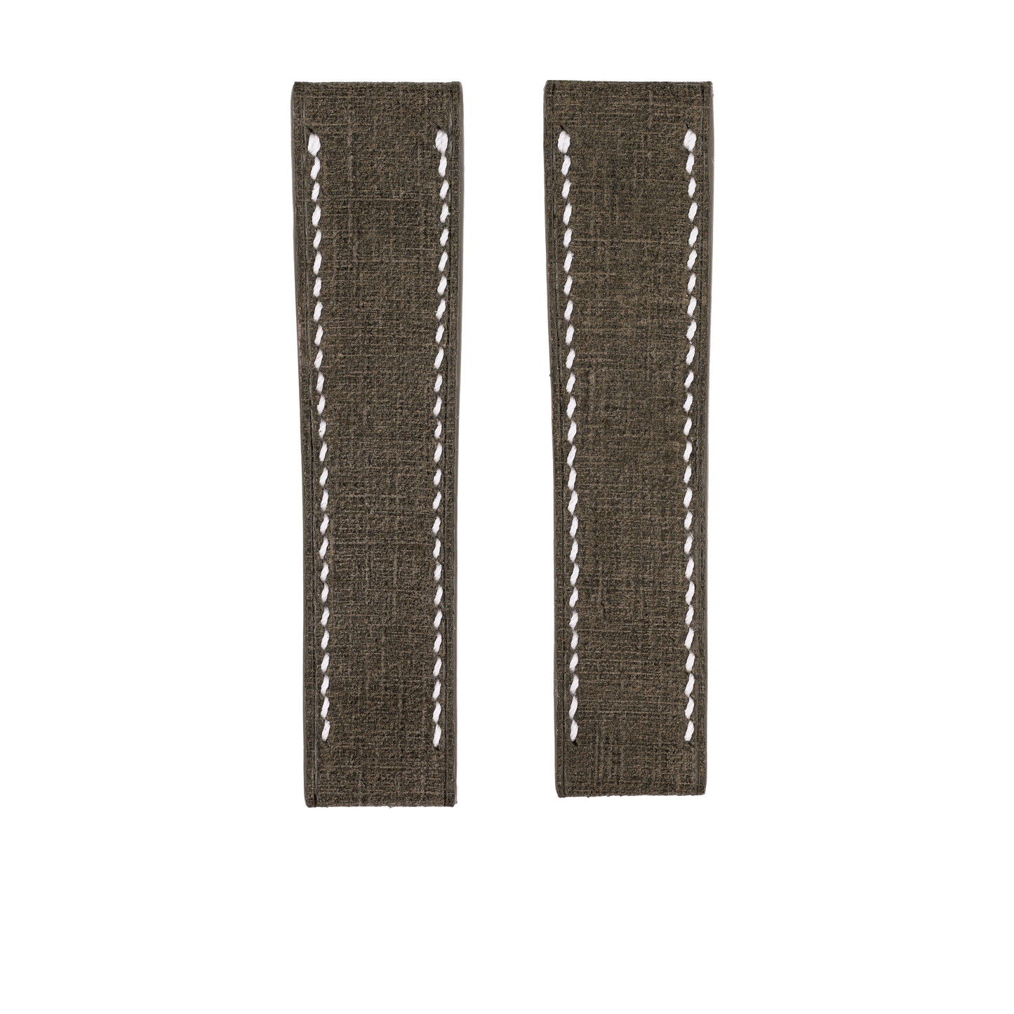 Brown Babele Fixed Length Strap - White Stitch