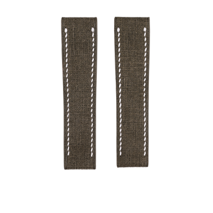 Brown Babele Fixed Length Strap - White Stitch