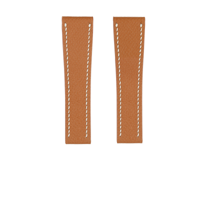 Gold Epsom Fixed Length Strap - White Stitch