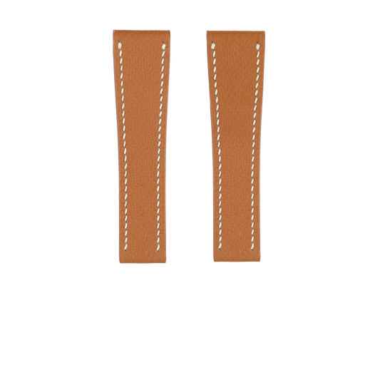 Gold Epsom Fixed Length Strap - White Stitch