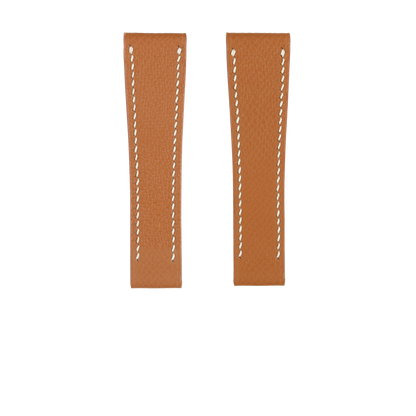 Gold Epsom Fixed Length Strap - White Stitch