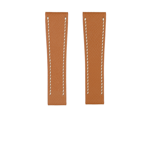 Gold Epsom Fixed Length Strap - White Stitch