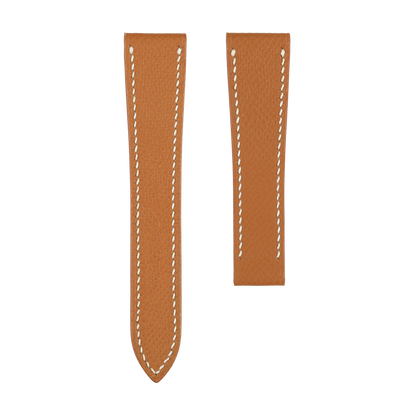 Gold Epsom Strap for Tag Heuer Deployant Clasps - White Stitch