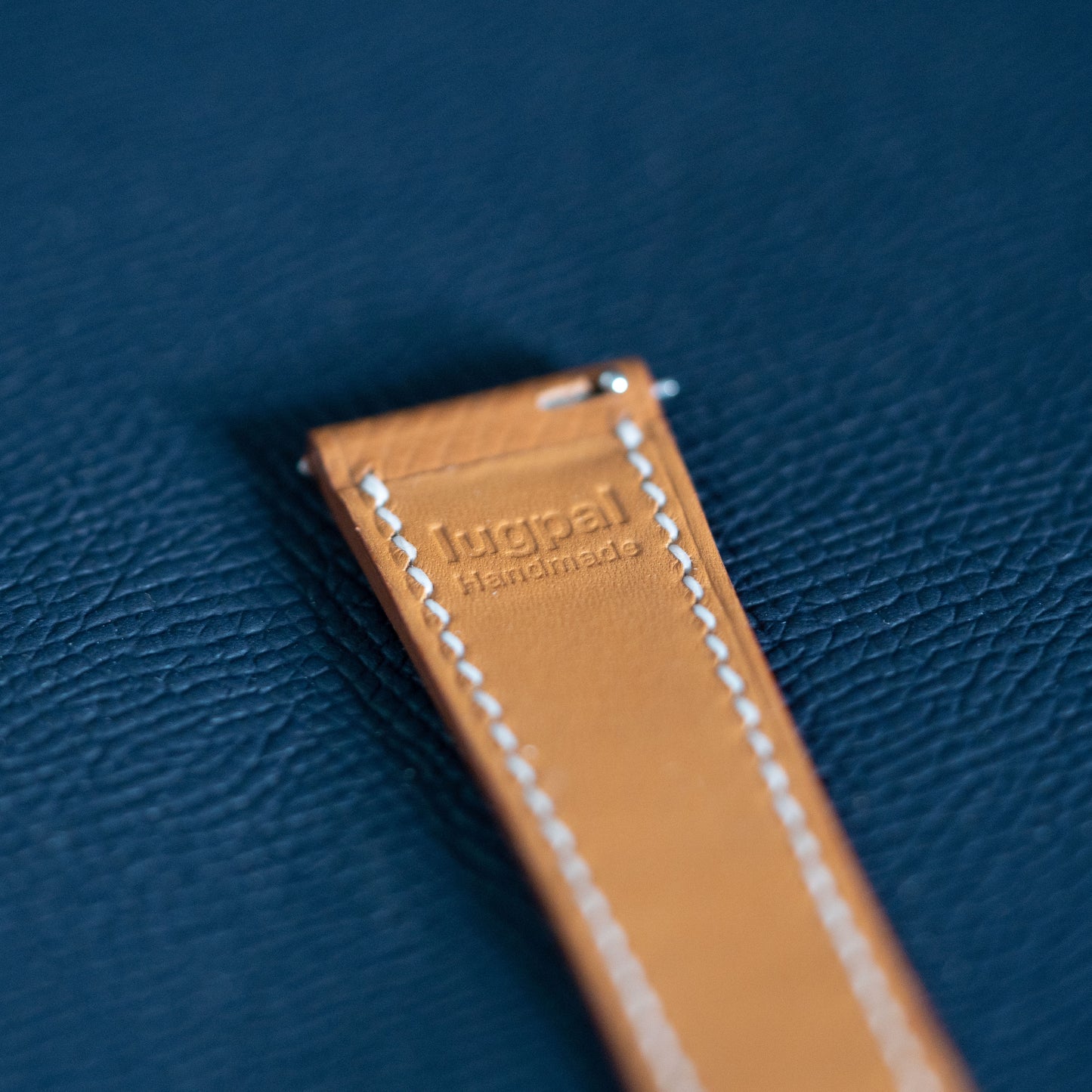 Gold Epsom Single Fold Watch Strap for Cartier Deployant Clasps - White Stitch