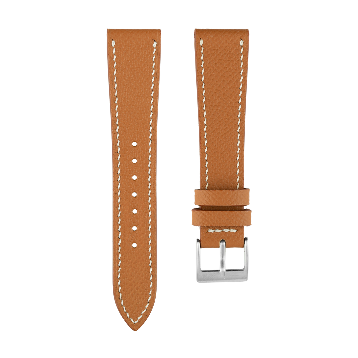 Gold Epsom Watch Strap - White Stitch