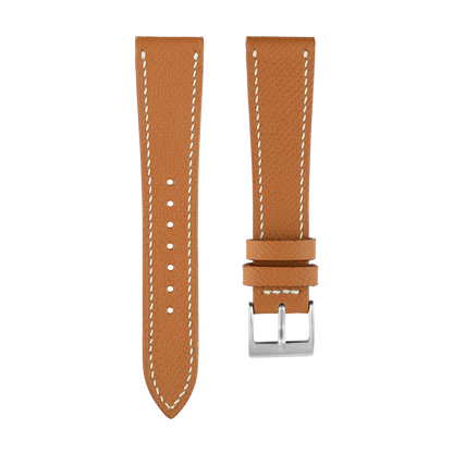 Gold Epsom Watch Strap - White Stitch