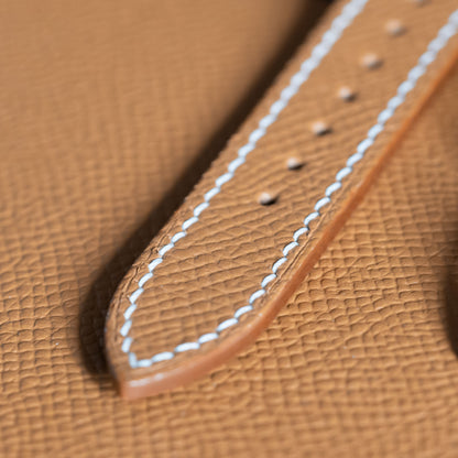 Gold Epsom Watch Strap - White Stitch