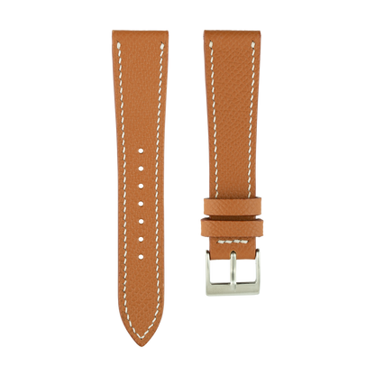 Gold Epsom Watch Strap - White Stitch