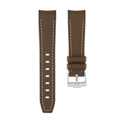 Brown Moonwatch Strap with White Stitching