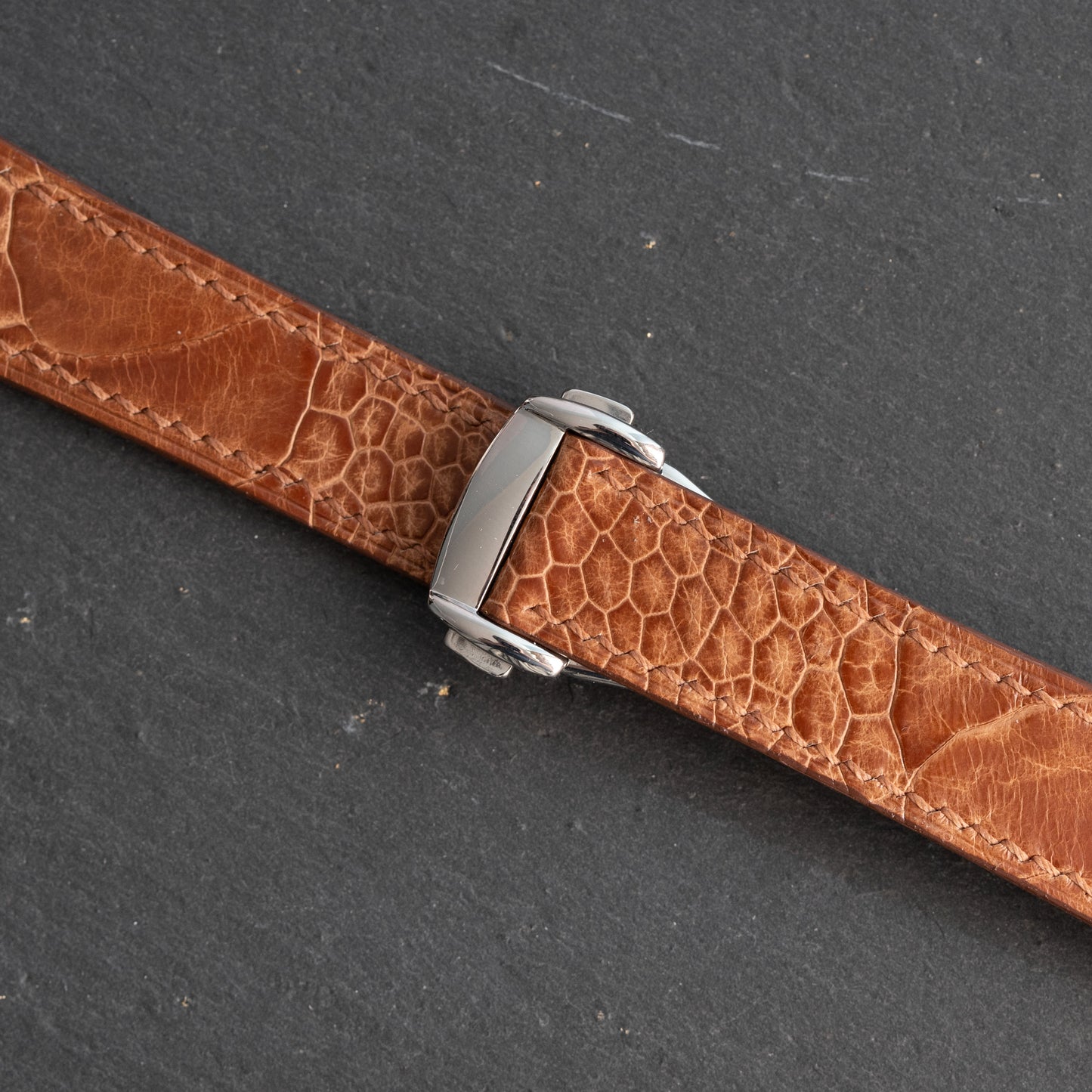 Brown Ostrich Leg Strap for Omega Deployant Clasps