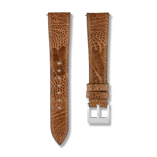 Brown Ostrich Leg Watch Strap