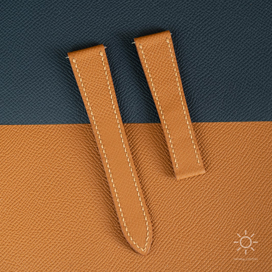 Gold Epsom Single Fold Watch Strap for Cartier Deployant Clasps