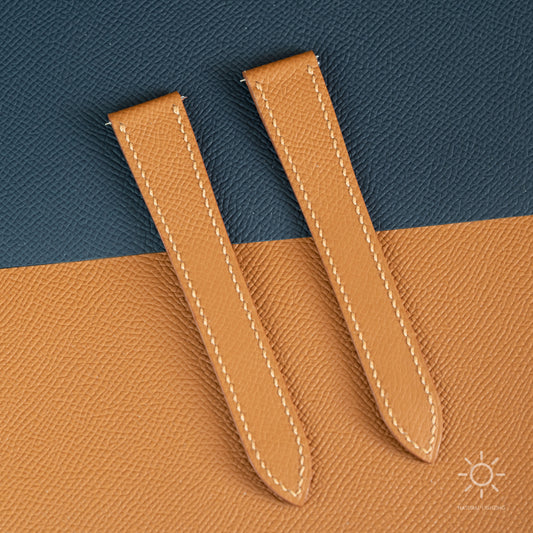 Gold Epsom Double Fold Watch Strap for Cartier Deployant Clasps