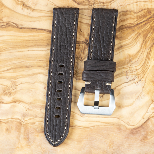 Dark Brown Sharkskin Strap