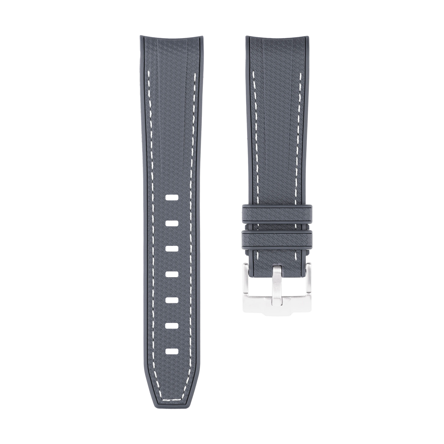 Dark Gray Moonwatch Strap with White Stitching