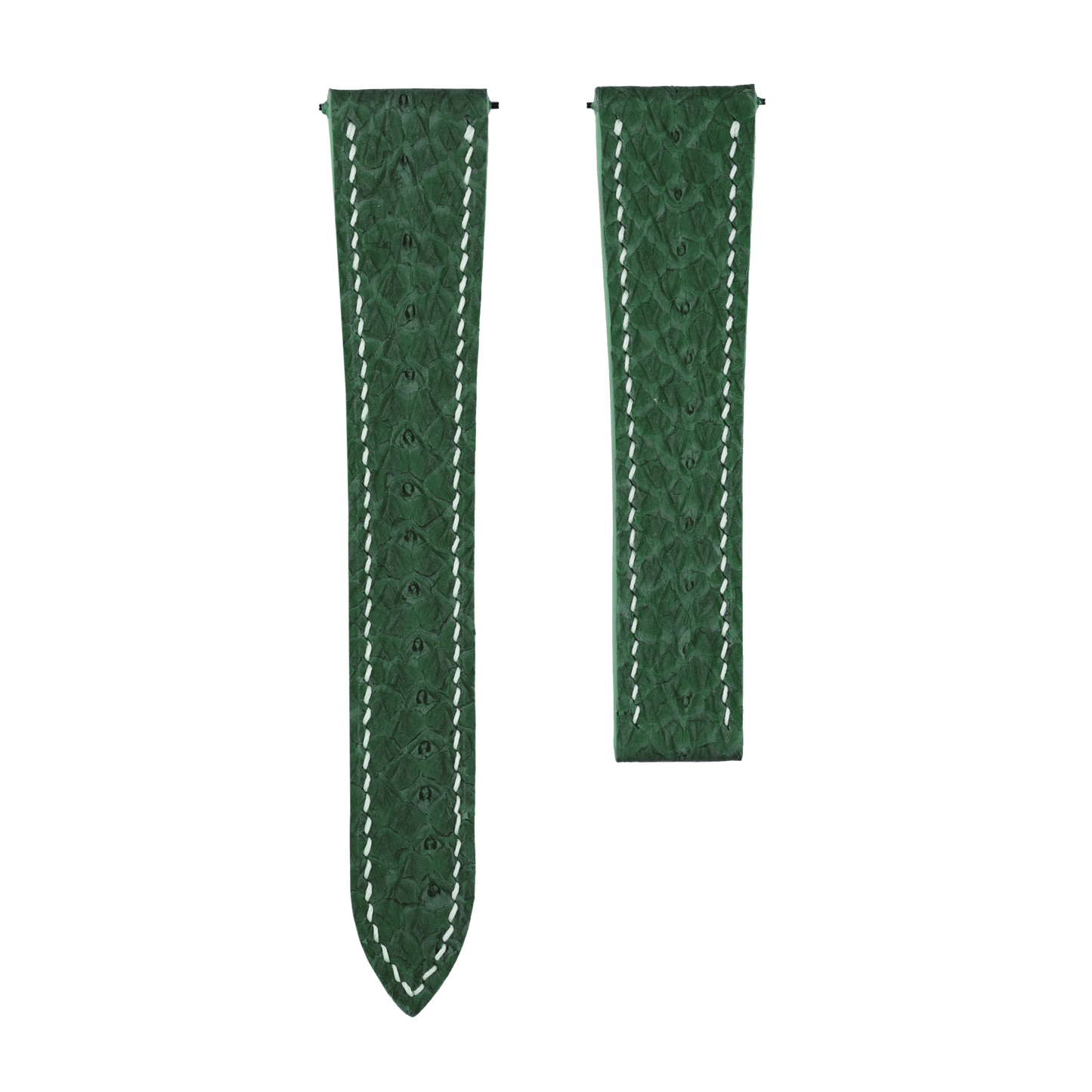 Green Salmon Skin Single Fold Watch Strap for Cartier Deployant Clasps