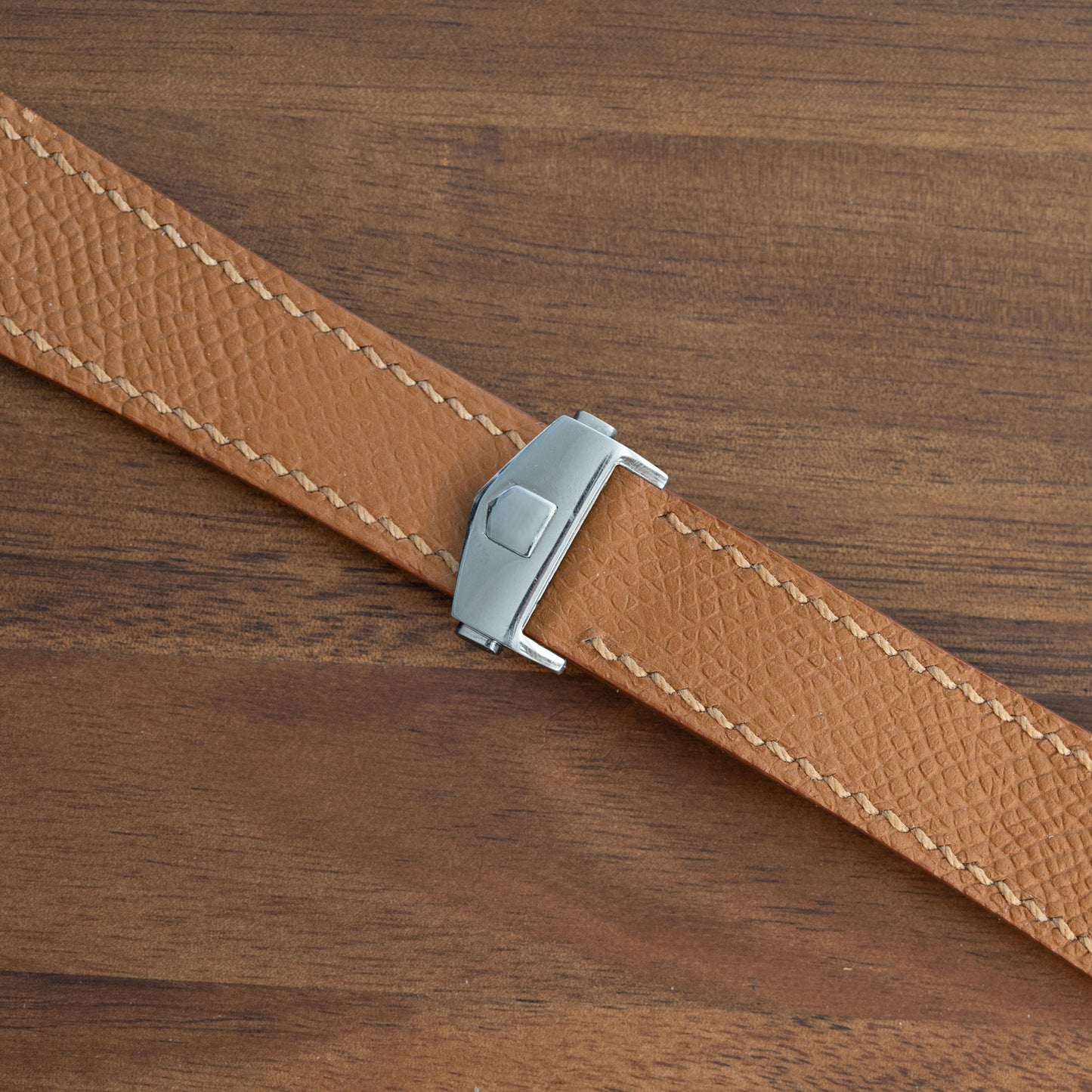 Gold Brown Epsom Strap for Tag Heuer Deployant Clasps