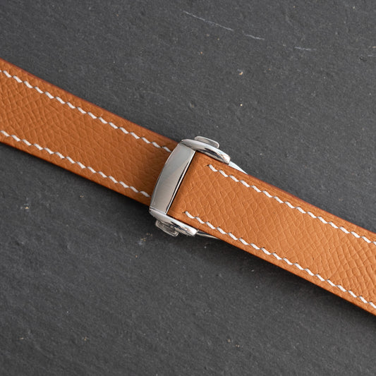 Gold Brown Epsom Strap for Omega Deployant Clasps