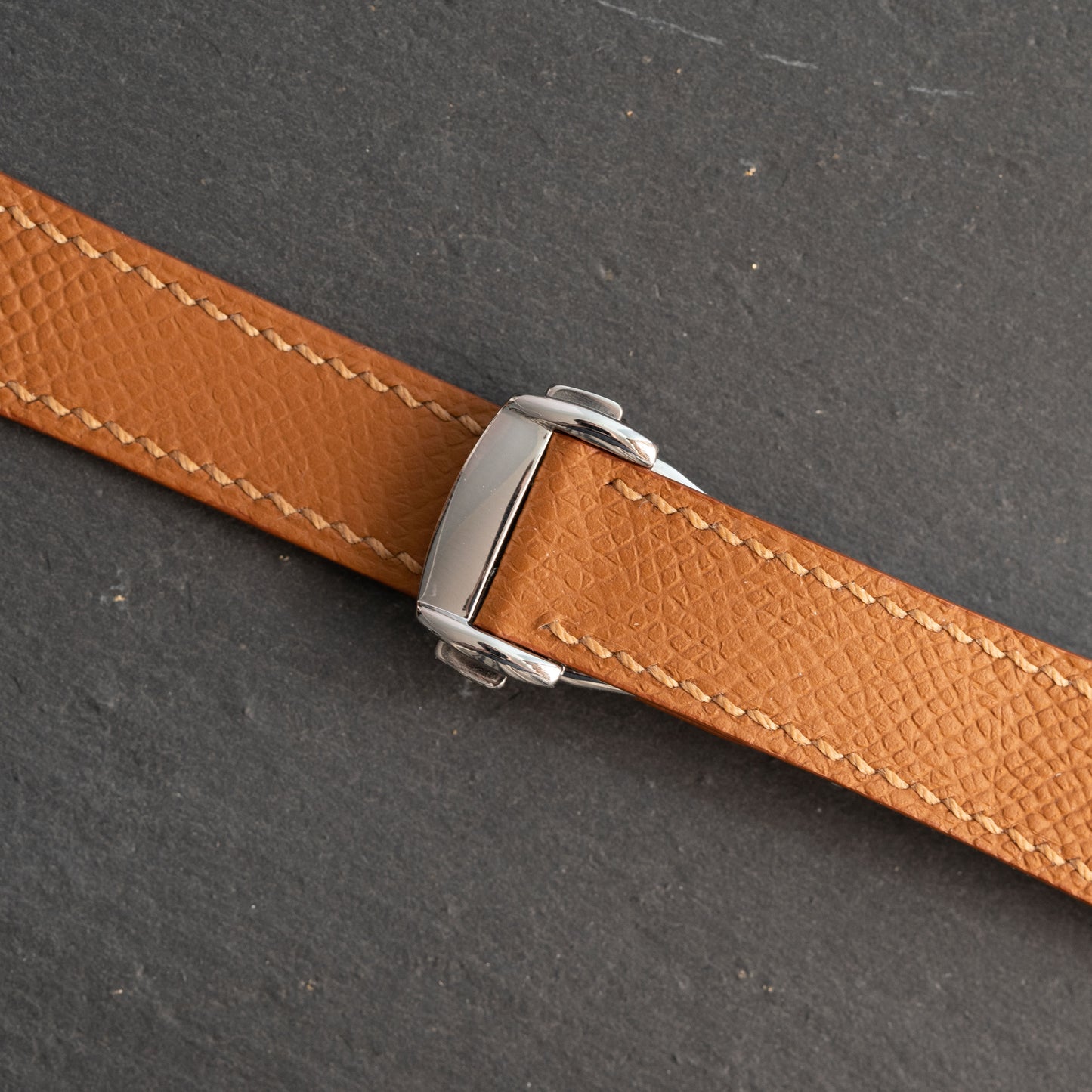 Gold Brown Epsom Strap for Omega Deployant Clasps