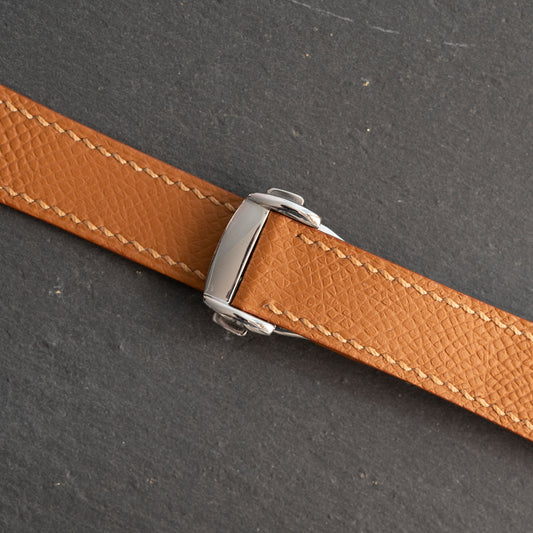 Gold Brown Epsom Strap for Omega Deployant Clasps