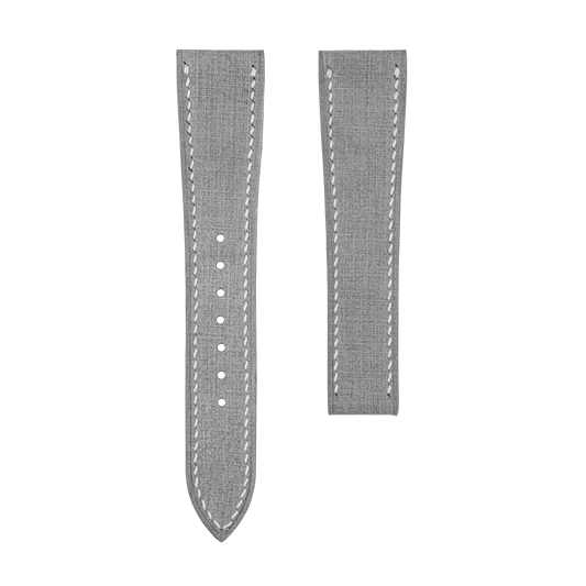 Gray Babele Watch Strap for Cartier Deployment Clasps - White Stitch