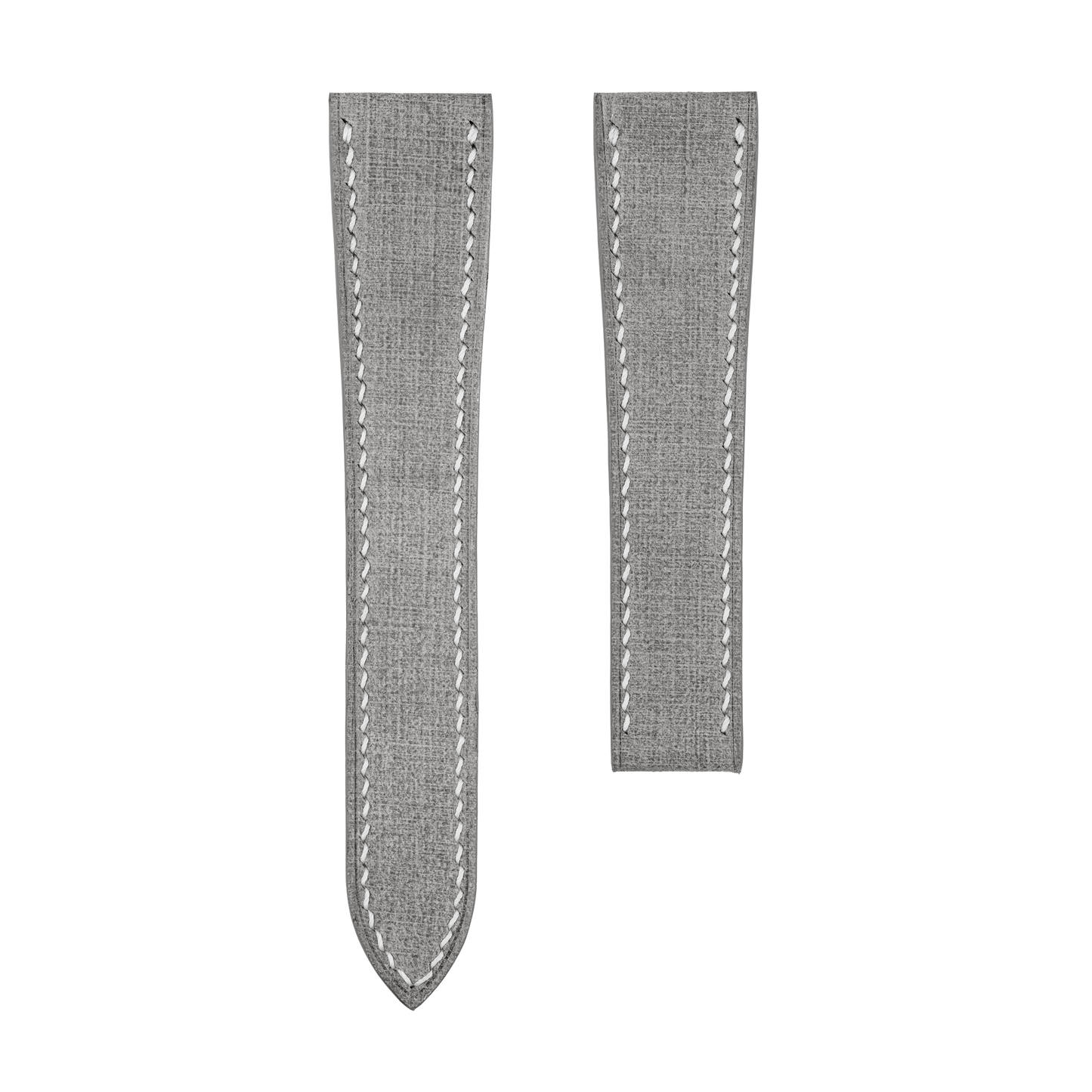 Gray Babele Strap for Tag Heuer Deployant Clasps - White Stitch