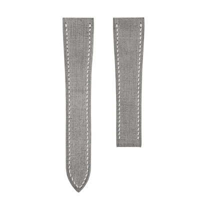 Gray Babele Strap for Tag Heuer Deployant Clasps - White Stitch