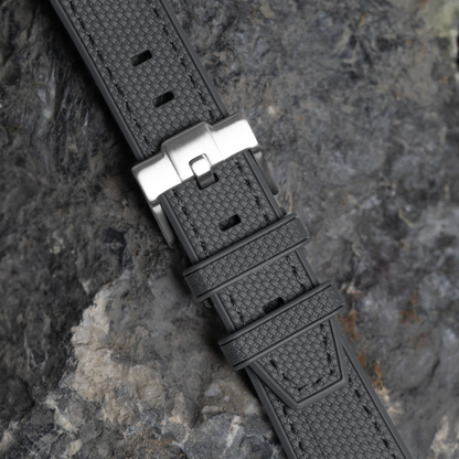 Dark Gray Moonwatch Strap with Gray Stitching