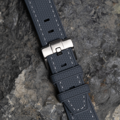 Dark Gray Moonwatch Strap with White Stitching