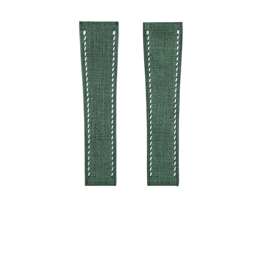 Green Babele Fixed Length Strap - White Stitch