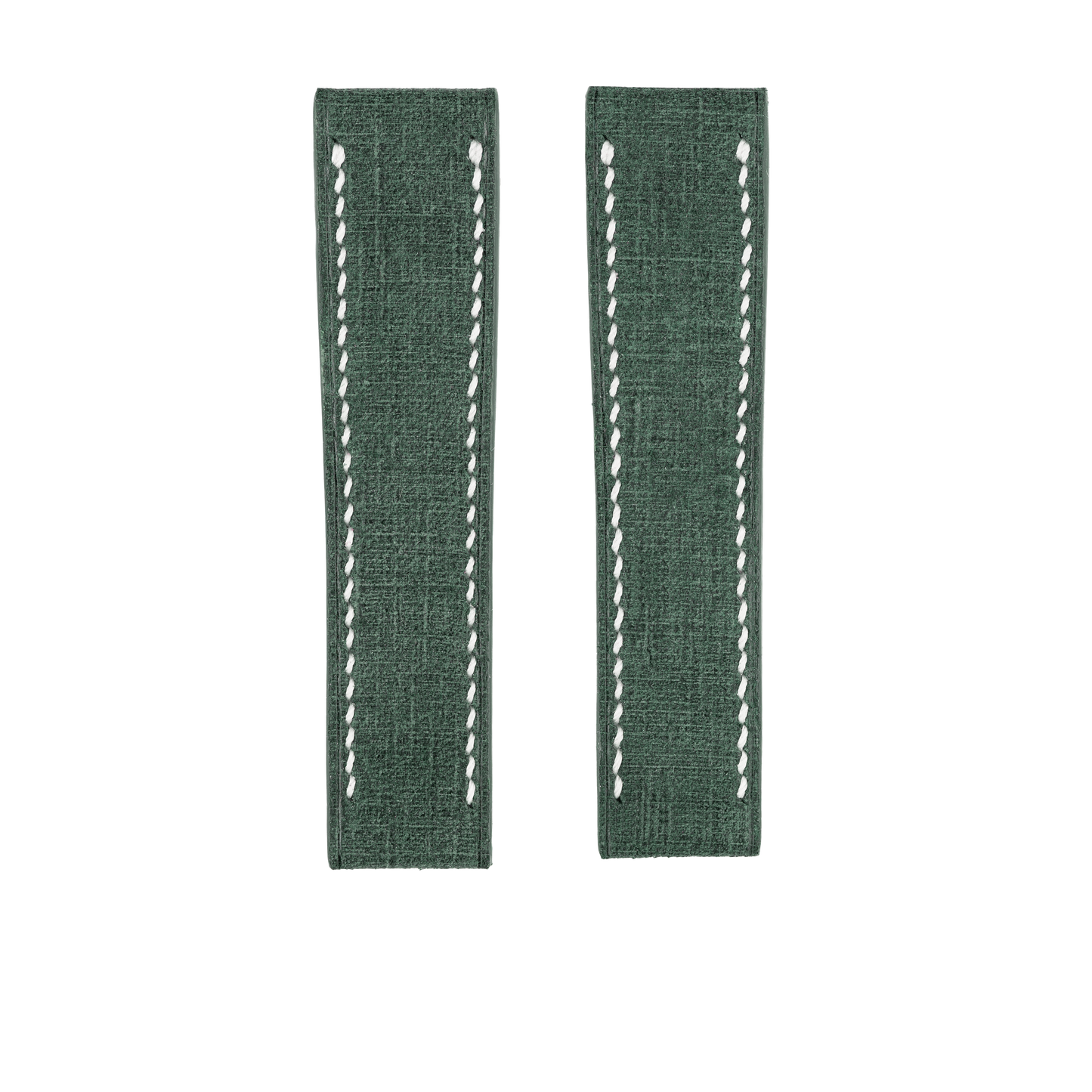 Green Babele Fixed Length Strap - White Stitch