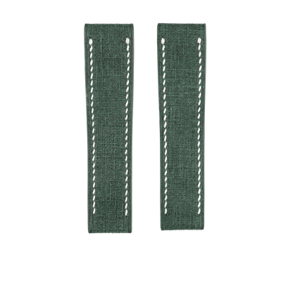 Green Babele Fixed Length Strap - White Stitch