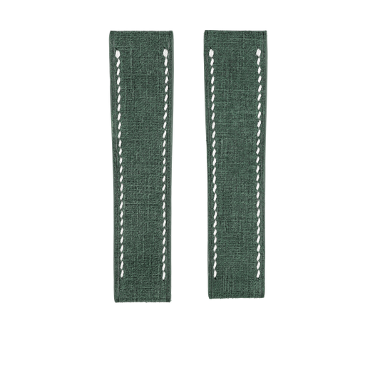 Green Babele Fixed Length Strap - White Stitch