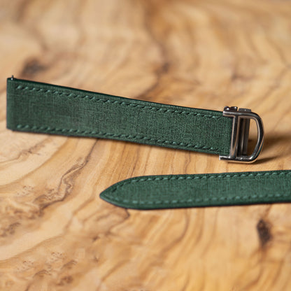 Green Babele Single Fold Watch Strap for Cartier Deployant Clasps
